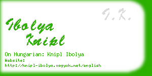 ibolya knipl business card